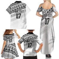 Fiji Rugby Custom Kaiviti Masi Family Matching Summer Maxi Dress and Hawaiian Shirt Black LT7 - Polynesian Pride