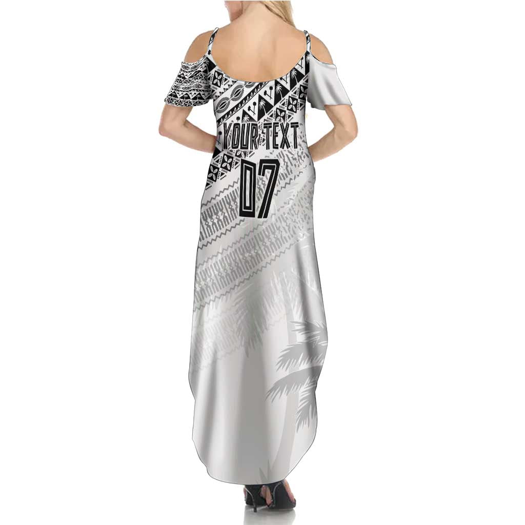 Fiji Rugby Custom Kaiviti Masi Family Matching Summer Maxi Dress and Hawaiian Shirt Black LT7 - Polynesian Pride