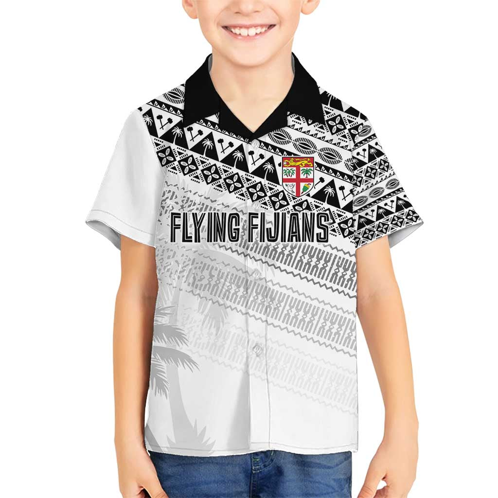 Fiji Rugby Custom Kaiviti Masi Family Matching Tank Maxi Dress and Hawaiian Shirt Black LT7 Son's Shirt Black - Polynesian Pride