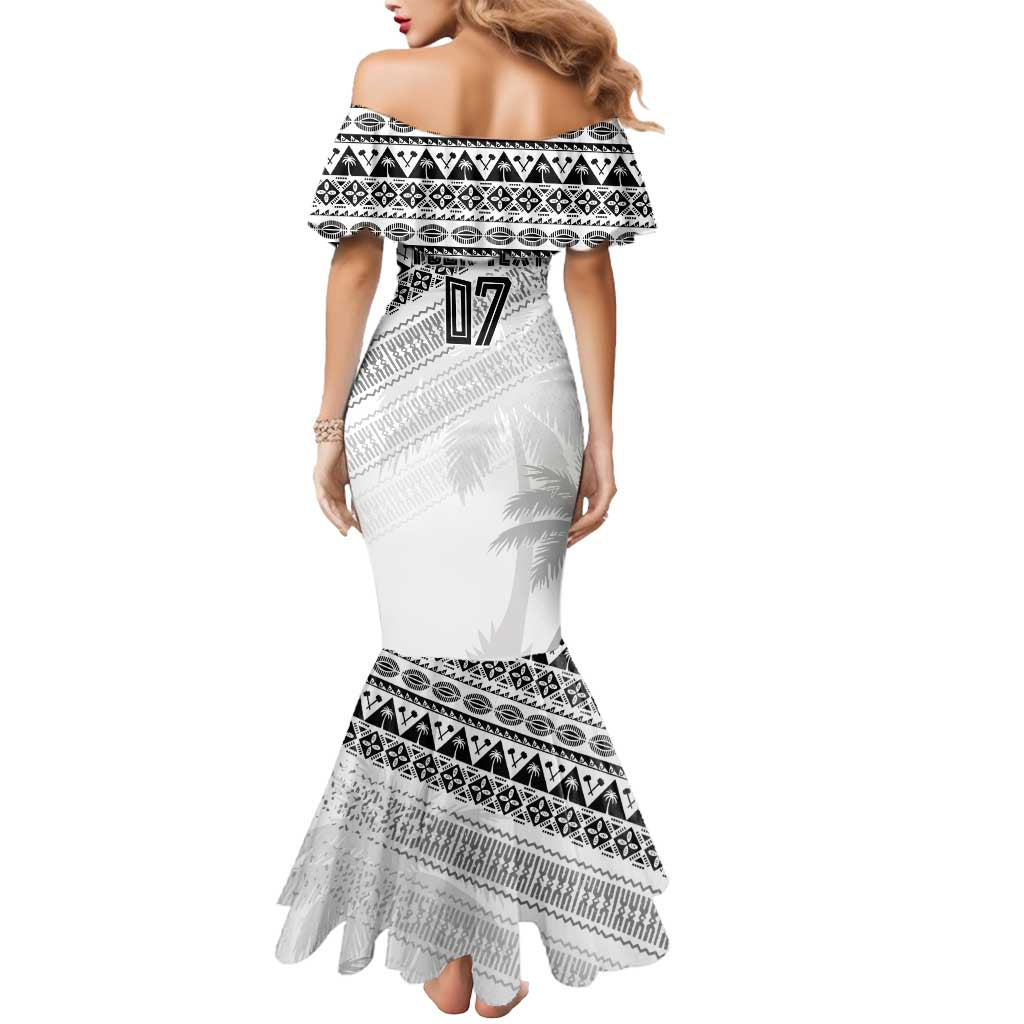 Fiji Rugby Custom Kaiviti Masi Mermaid Dress Black - Polynesian Pride