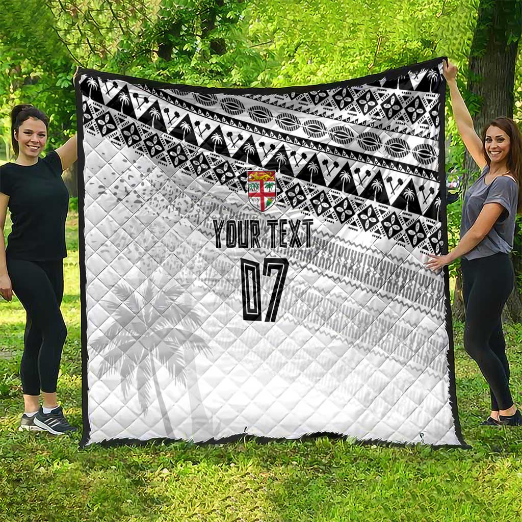 Fiji Rugby Custom Kaiviti Masi Quilt Black - Polynesian Pride