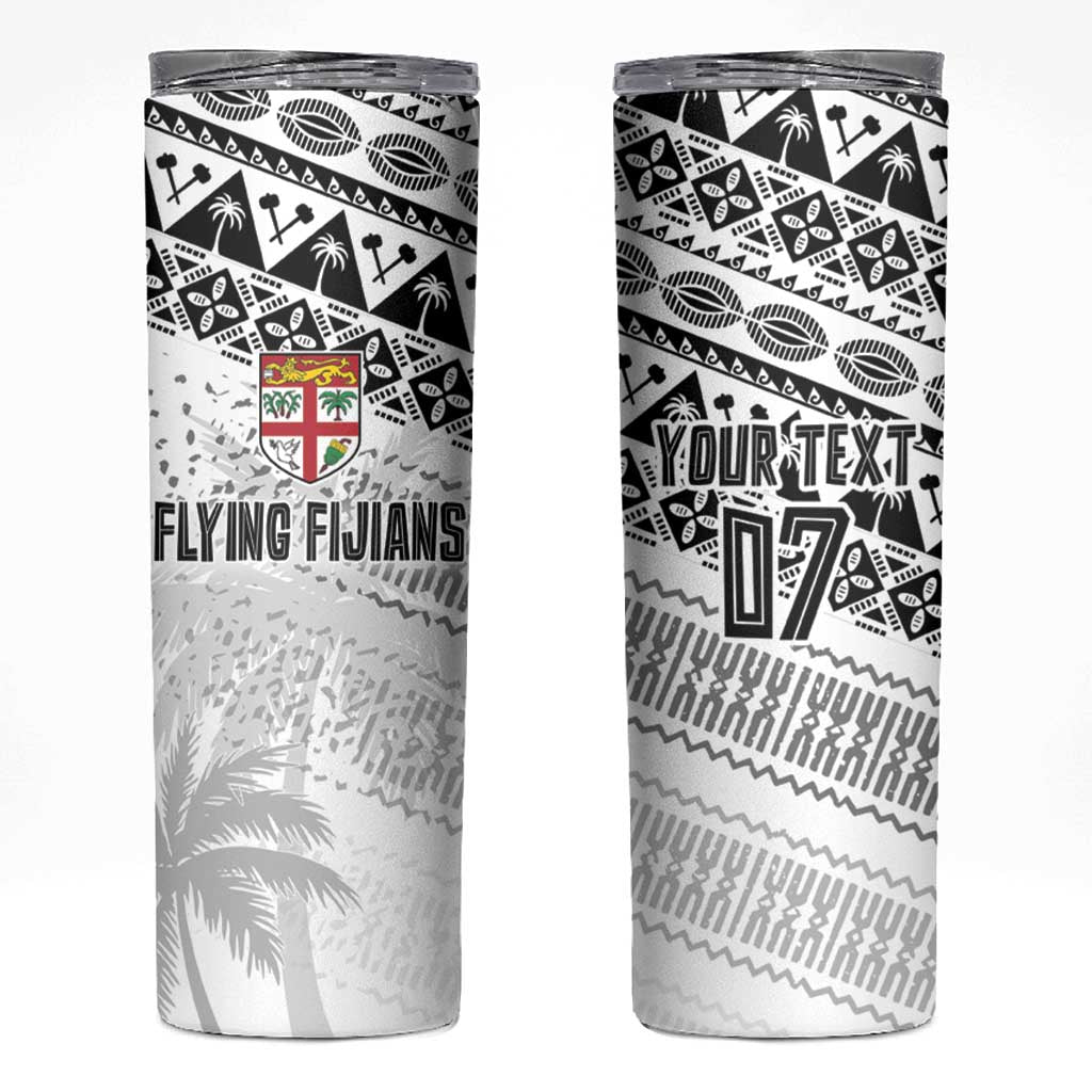Fiji Rugby Custom Kaiviti Masi Skinny Tumbler Black - Polynesian Pride