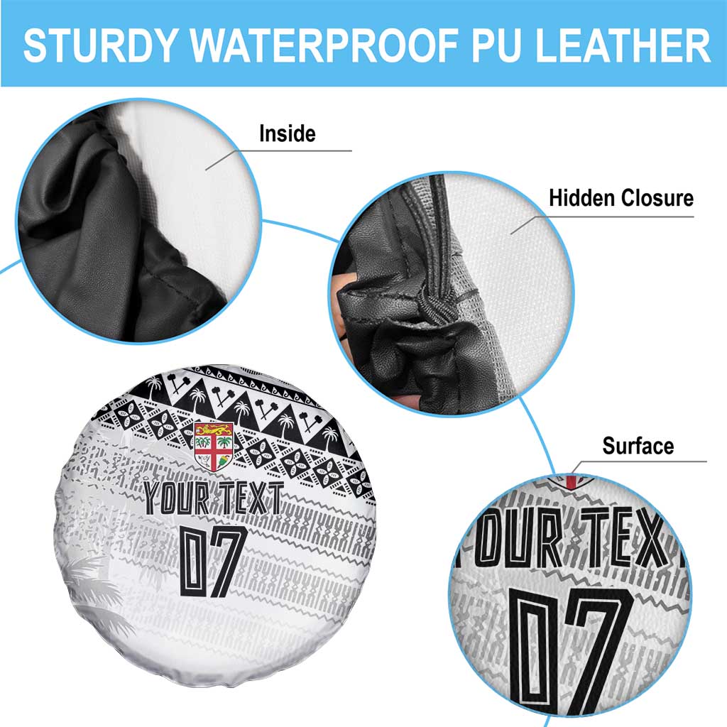 Fiji Rugby Custom Kaiviti Masi Spare Tire Cover Black - Polynesian Pride