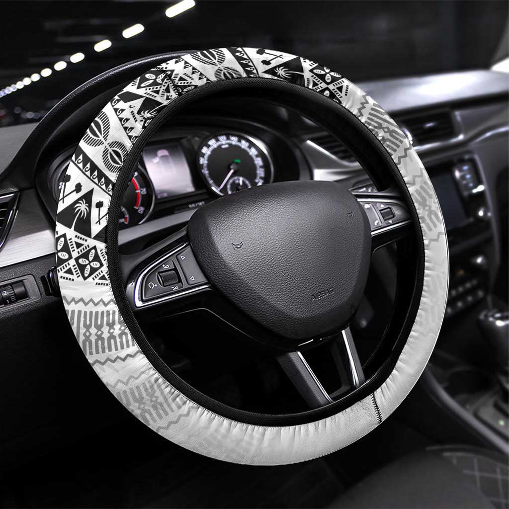 Fiji Rugby Kaiviti Masi Steering Wheel Cover Black - Polynesian Pride