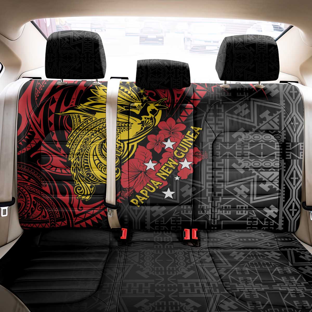 Papua New Guinea 49th Independence Day Back Car Seat Cover Motuan Revareva Bird-of-Paradise LT7 - Polynesian Pride