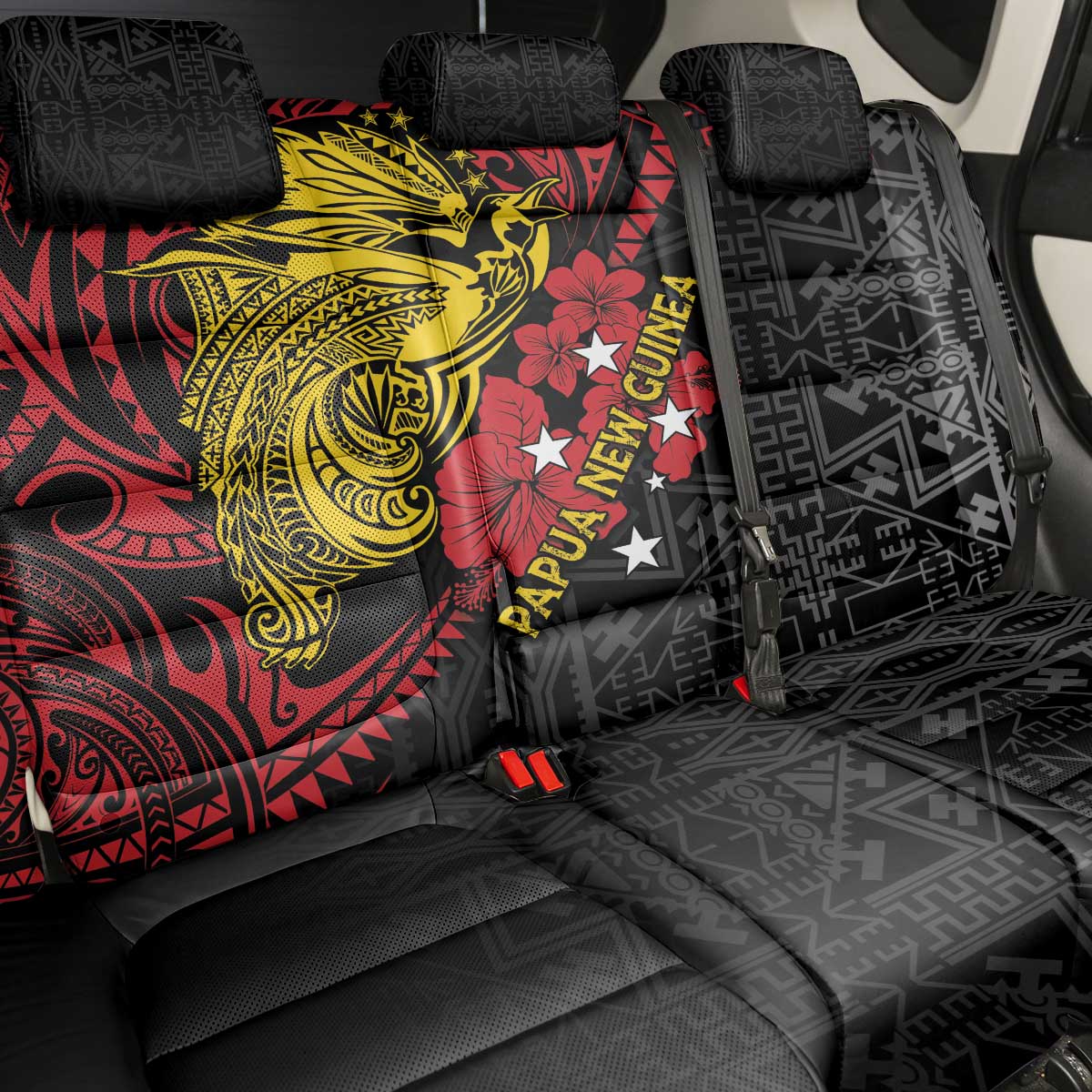 Papua New Guinea 49th Independence Day Back Car Seat Cover Motuan Revareva Bird-of-Paradise LT7 - Polynesian Pride
