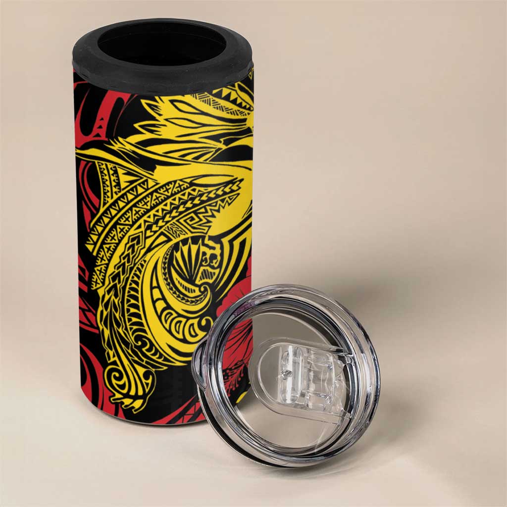 Papua New Guinea 49th Independence Day 4 in 1 Can Cooler Tumbler Motuan Revareva Bird-of-Paradise LT7 - Polynesian Pride