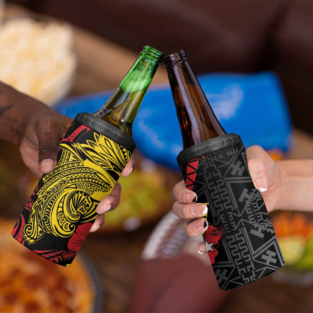 Papua New Guinea 49th Independence Day 4 in 1 Can Cooler Tumbler Motuan Revareva Bird-of-Paradise LT7 - Polynesian Pride