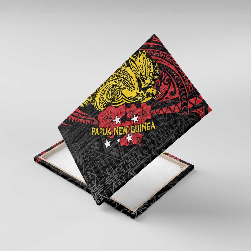 Papua New Guinea 49th Independence Day Canvas Wall Art Motuan Revareva Bird-of-Paradise LT7 With Frame Black - Polynesian Pride