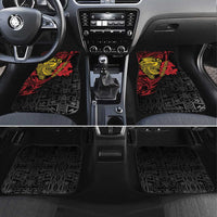 Papua New Guinea 49th Independence Day Car Mats Motuan Revareva Bird-of-Paradise LT7 Set 4pcs Black - Polynesian Pride