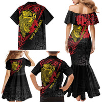 Papua New Guinea 49th Independence Day Family Matching Mermaid Dress and Hawaiian Shirt Motuan Revareva Bird-of-Paradise LT7 - Polynesian Pride