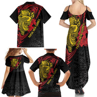Papua New Guinea 49th Independence Day Family Matching Summer Maxi Dress and Hawaiian Shirt Motuan Revareva Bird-of-Paradise LT7 - Polynesian Pride