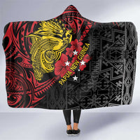 Papua New Guinea 49th Independence Day Hooded Blanket Motuan Revareva Bird-of-Paradise LT7 One Size Black - Polynesian Pride