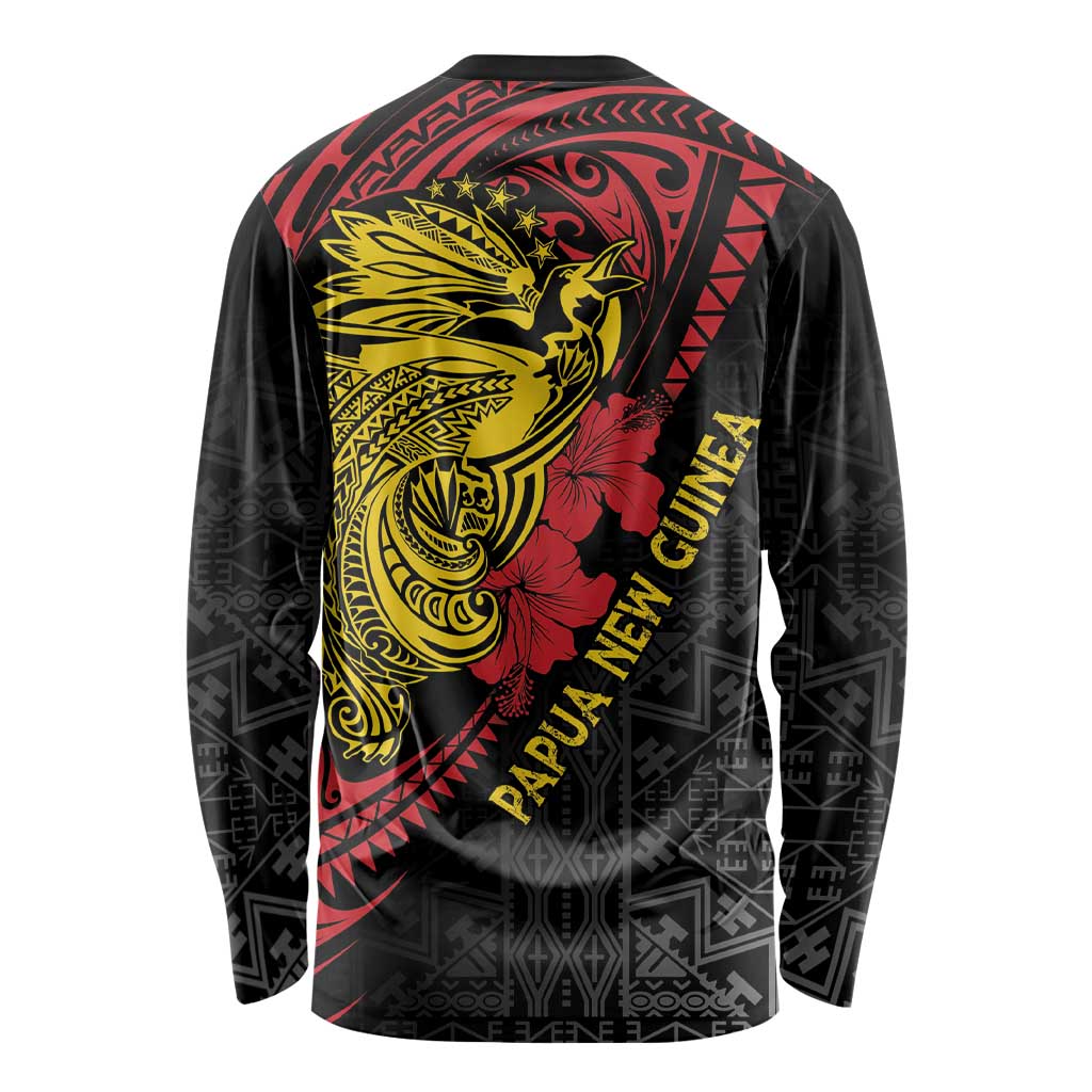 Papua New Guinea 49th Independence Day Long Sleeve Shirt Motuan Revareva Bird-of-Paradise LT7 - Polynesian Pride
