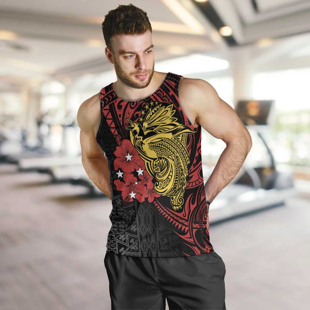 Papua New Guinea 49th Independence Day Men Tank Top Motuan Revareva Bird-of-Paradise LT7 Black - Polynesian Pride