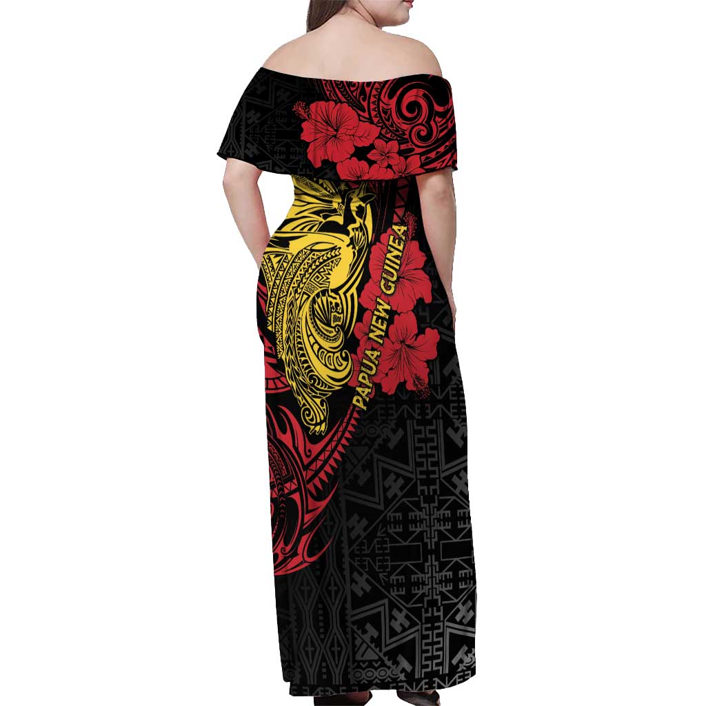 Papua New Guinea 49th Independence Day Off Shoulder Maxi Dress Motuan Revareva Bird-of-Paradise LT7 - Polynesian Pride