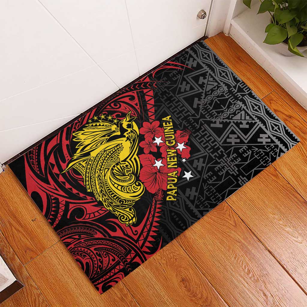 Papua New Guinea 49th Independence Day Rubber Doormat Motuan Revareva Bird-of-Paradise LT7 - Polynesian Pride