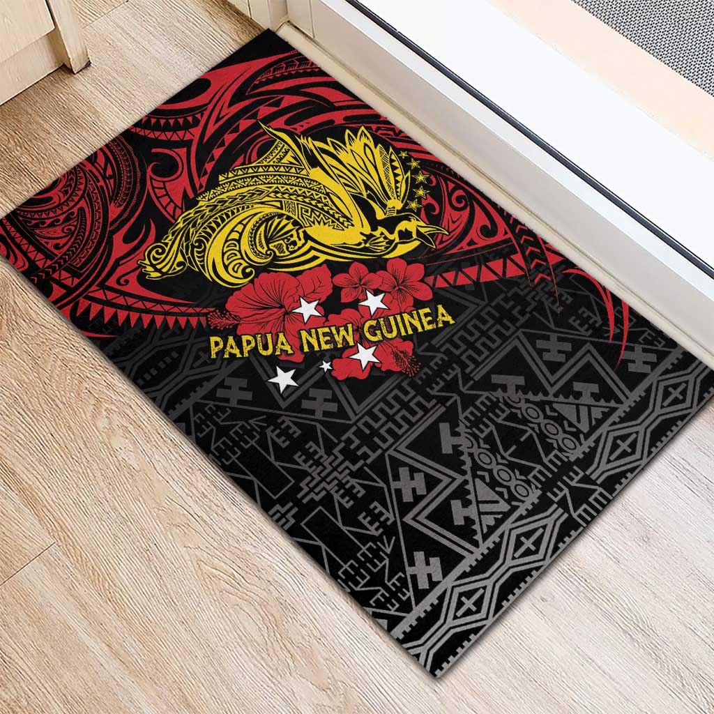 Papua New Guinea 49th Independence Day Rubber Doormat Motuan Revareva Bird-of-Paradise LT7 - Polynesian Pride