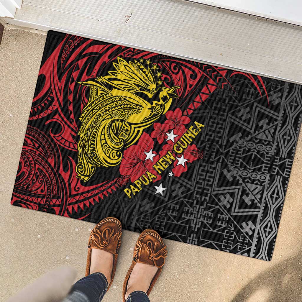 Papua New Guinea 49th Independence Day Rubber Doormat Motuan Revareva Bird-of-Paradise LT7 - Polynesian Pride