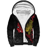 Papua New Guinea 49th Independence Day Sherpa Hoodie Motuan Revareva Bird-of-Paradise LT7 Unisex Black - Polynesian Pride