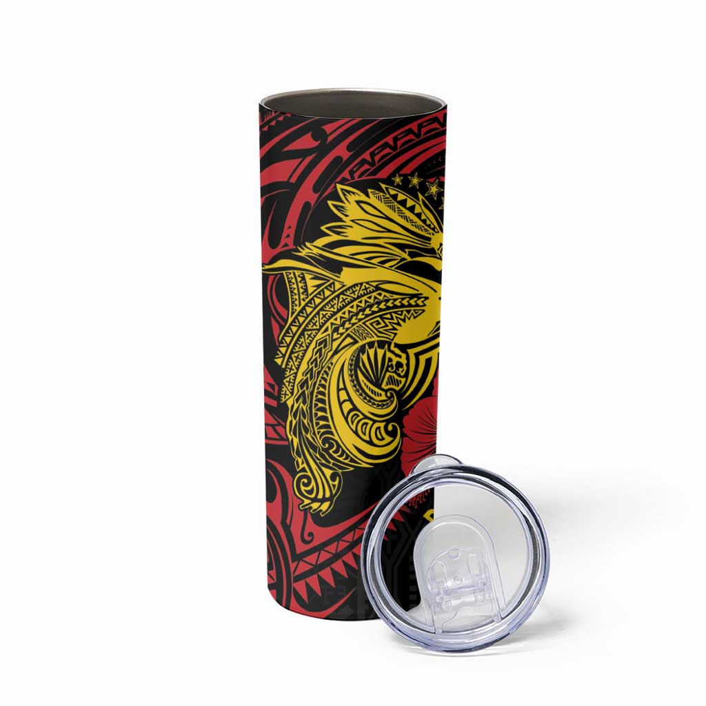 Papua New Guinea 49th Independence Day Skinny Tumbler Motuan Revareva Bird-of-Paradise LT7 - Polynesian Pride