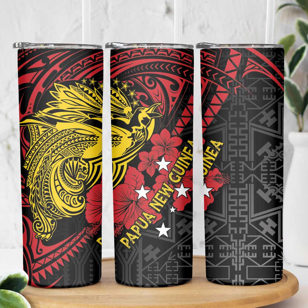 Papua New Guinea 49th Independence Day Skinny Tumbler Motuan Revareva Bird-of-Paradise LT7 - Polynesian Pride