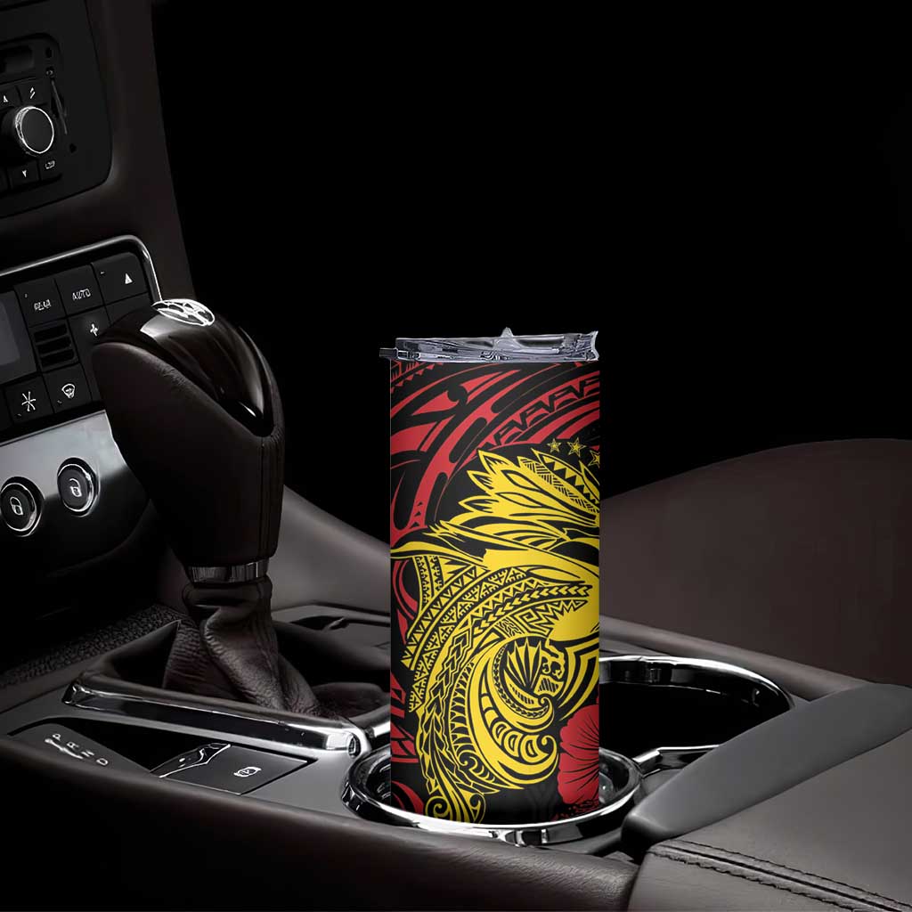 Papua New Guinea 49th Independence Day Skinny Tumbler Motuan Revareva Bird-of-Paradise LT7 - Polynesian Pride