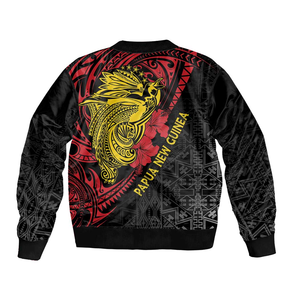 Papua New Guinea 49th Independence Day Sleeve Zip Bomber Jacket Motuan Revareva Bird-of-Paradise LT7 - Polynesian Pride