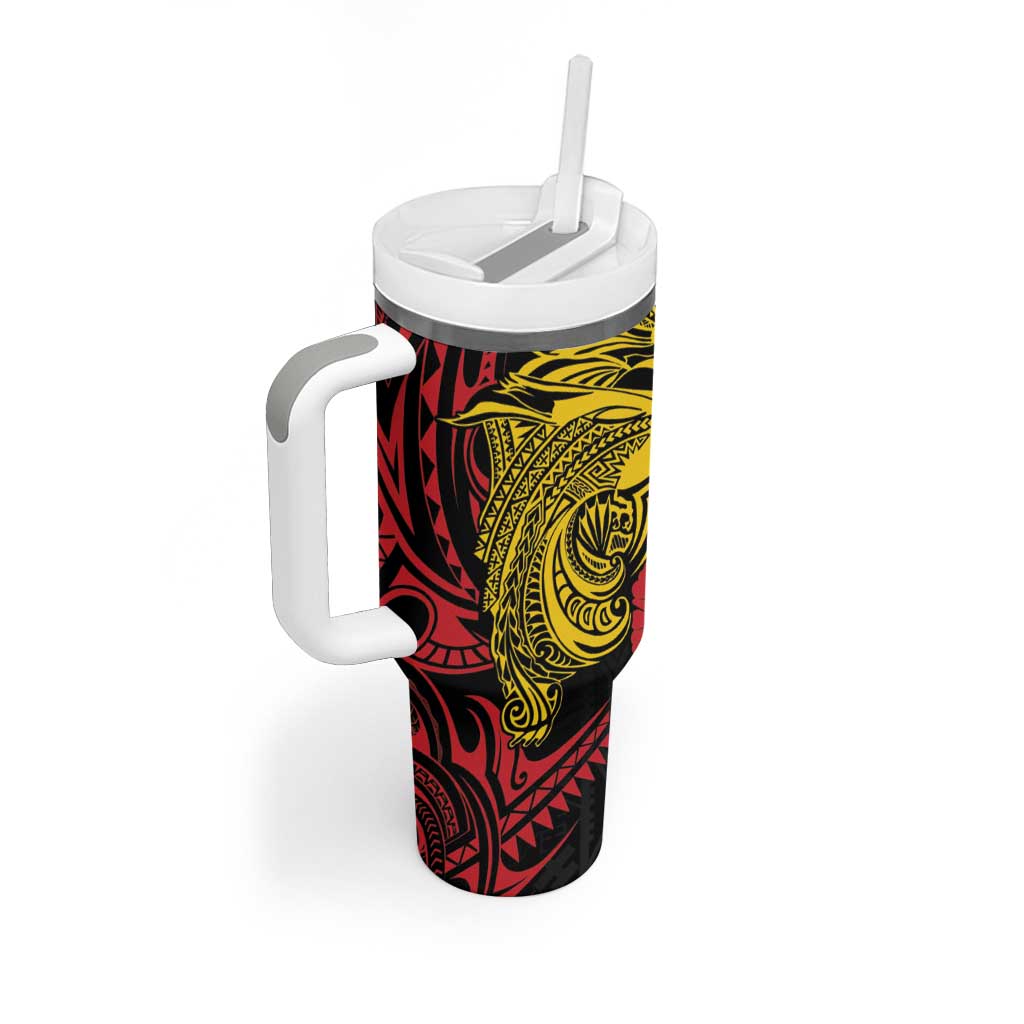 Papua New Guinea 49th Independence Day Tumbler With Handle Motuan Revareva Bird-of-Paradise LT7 - Polynesian Pride
