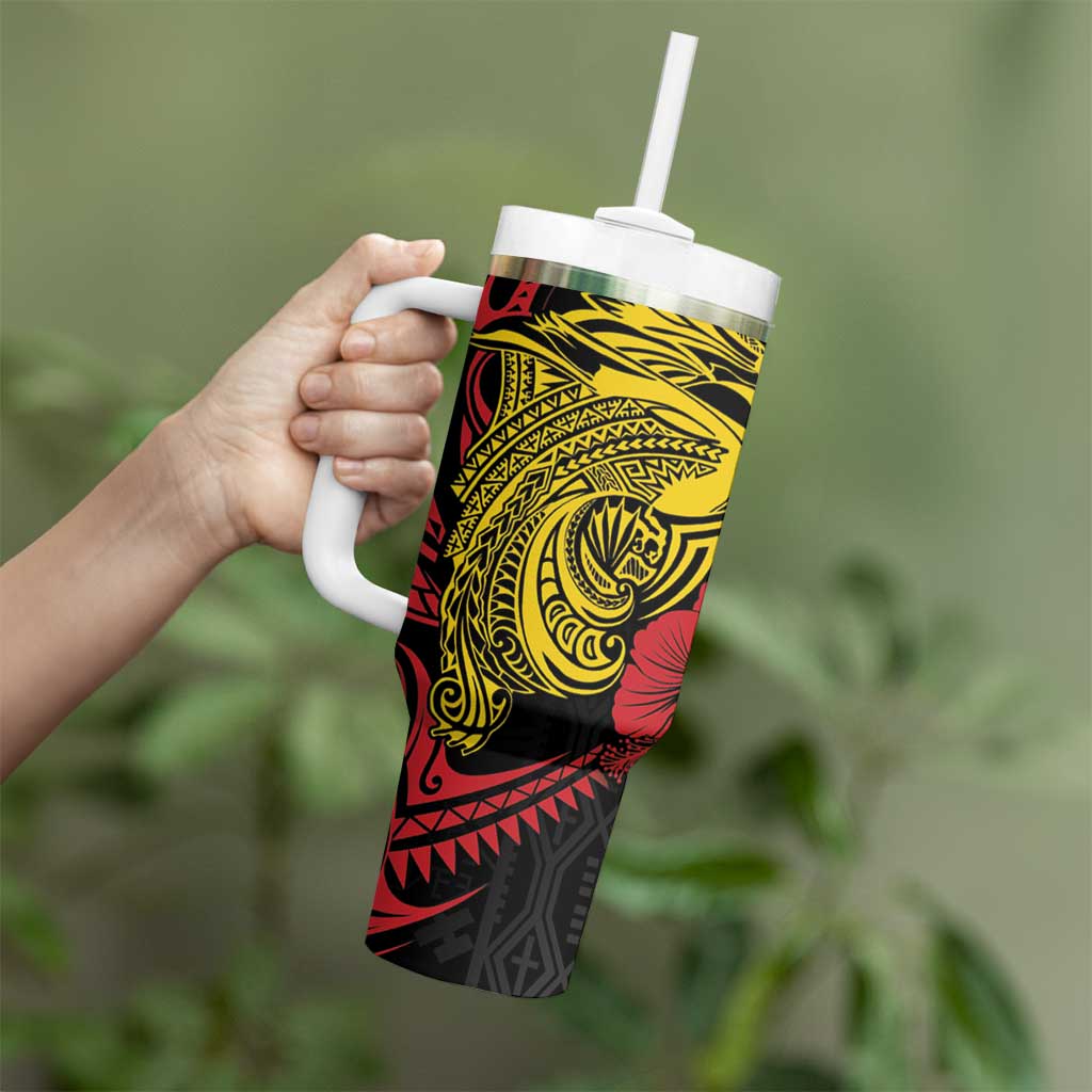 Papua New Guinea 49th Independence Day Tumbler With Handle Motuan Revareva Bird-of-Paradise LT7 - Polynesian Pride