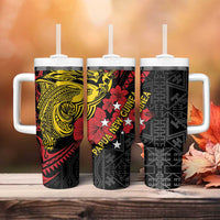 Papua New Guinea 49th Independence Day Tumbler With Handle Motuan Revareva Bird-of-Paradise LT7 - Polynesian Pride