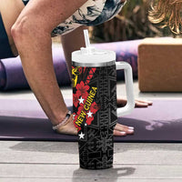 Papua New Guinea 49th Independence Day Tumbler With Handle Motuan Revareva Bird-of-Paradise LT7 - Polynesian Pride