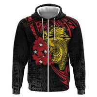 Papua New Guinea 49th Independence Day Zip Hoodie Motuan Revareva Bird-of-Paradise LT7 Zip Hoodie Black - Polynesian Pride