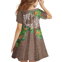 Polynesia Family Matching Tank Maxi Dress and Hawaiian Shirt Sharks Duo Tropical Brown LT7 - Polynesian Pride