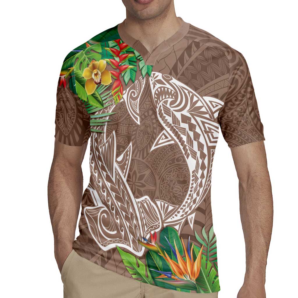 Polynesia Rugby Jersey Sharks Duo Tropical Brown