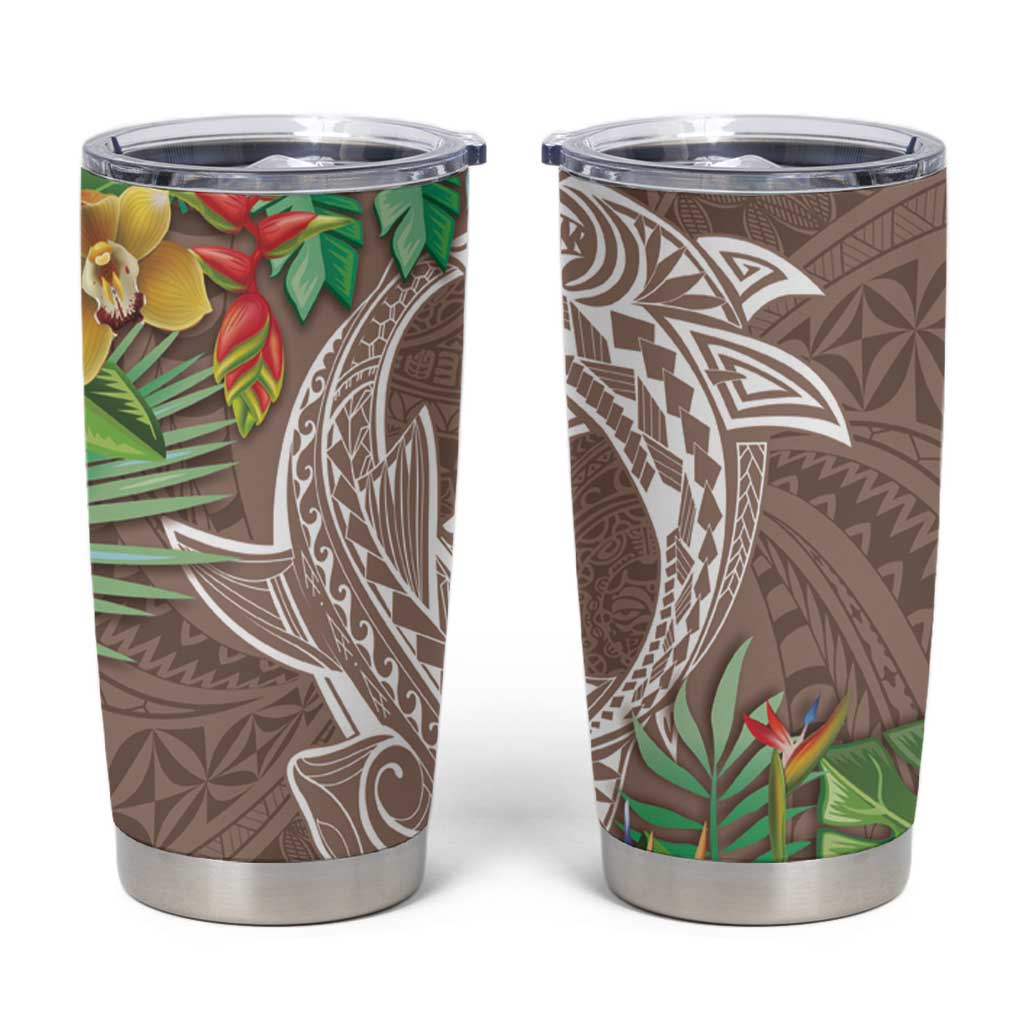 Polynesia Tumbler Cup Sharks Duo Tropical Brown LT7 Brown - Polynesian Pride