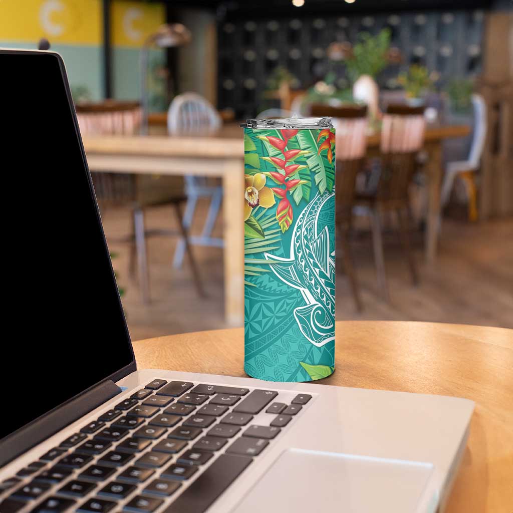 Polynesia Skinny Tumbler Sharks Duo Tropical Teal