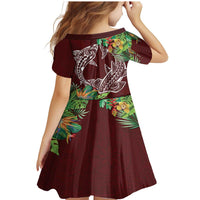 Polynesia Family Matching Mermaid Dress and Hawaiian Shirt Sharks Duo Tropical Oxblood LT7 - Polynesian Pride
