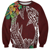 Polynesia Sweatshirt Sharks Duo Tropical Oxblood