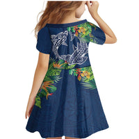 Polynesia Family Matching Mermaid Dress and Hawaiian Shirt Sharks Duo Tropical Navy LT7 - Polynesian Pride
