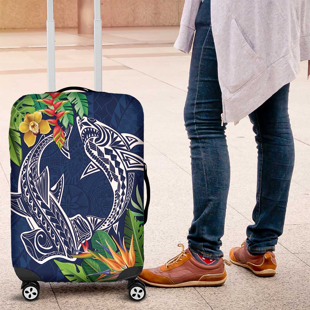 Polynesia Luggage Cover Sharks Duo Tropical Navy LT7 Navy - Polynesian Pride