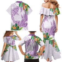 Polynesia Family Matching Mermaid Dress and Hawaiian Shirt Sharks Duo Tropical Lavender LT7 - Polynesian Pride