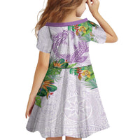 Polynesia Family Matching Short Sleeve Bodycon Dress and Hawaiian Shirt Sharks Duo Tropical Lavender LT7 - Polynesian Pride