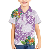 Polynesia Hawaiian Shirt Sharks Duo Tropical Lavender