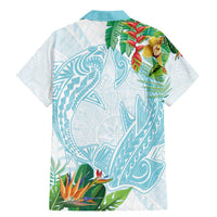 Polynesia Family Matching Mermaid Dress and Hawaiian Shirt Sharks Duo Tropical Turquoise LT7 - Polynesian Pride