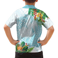 Polynesia Family Matching Tank Maxi Dress and Hawaiian Shirt Sharks Duo Tropical Turquoise LT7 - Polynesian Pride