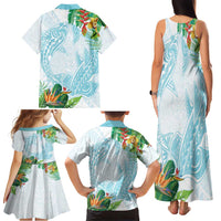 Polynesia Family Matching Tank Maxi Dress and Hawaiian Shirt Sharks Duo Tropical Turquoise LT7 - Polynesian Pride