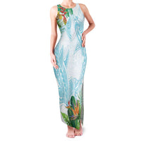 Polynesia Family Matching Tank Maxi Dress and Hawaiian Shirt Sharks Duo Tropical Turquoise LT7 Mom's Dress Turquoise - Polynesian Pride