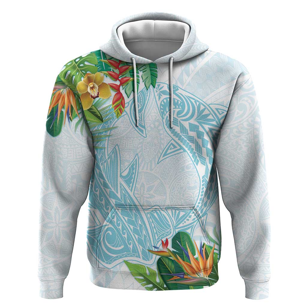 Polynesia Hoodie Sharks Duo Tropical Turquoise LT7 Pullover Hoodie Turquoise - Polynesian Pride