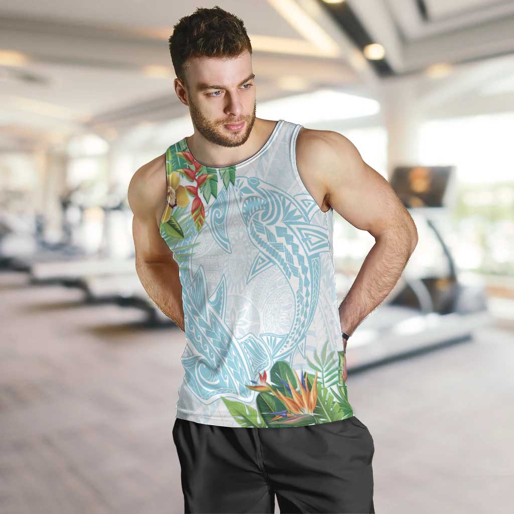 Polynesia Men Tank Top Sharks Duo Tropical Turquoise LT7 Turquoise - Polynesian Pride